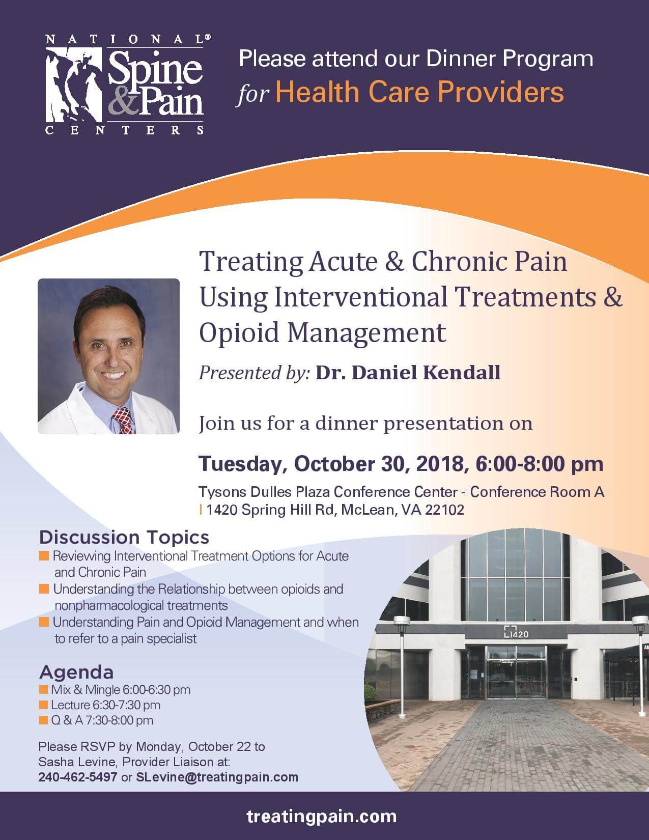 Dinner Presentation on Interventional Treatments and Opioid Management Flyer